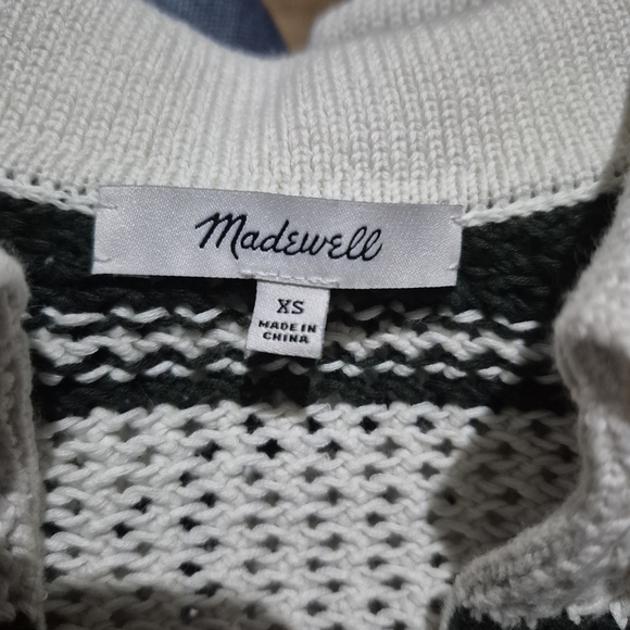 Striped V-Neck Sweater - Black and White - Picture 2 of 5